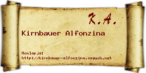 Kirnbauer Alfonzina névjegykártya